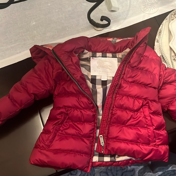 Maroon Burberry puffer jacket -2yr old
